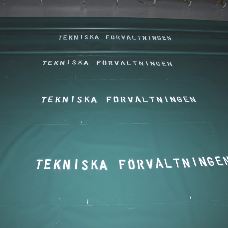 tryck på presenning logotype